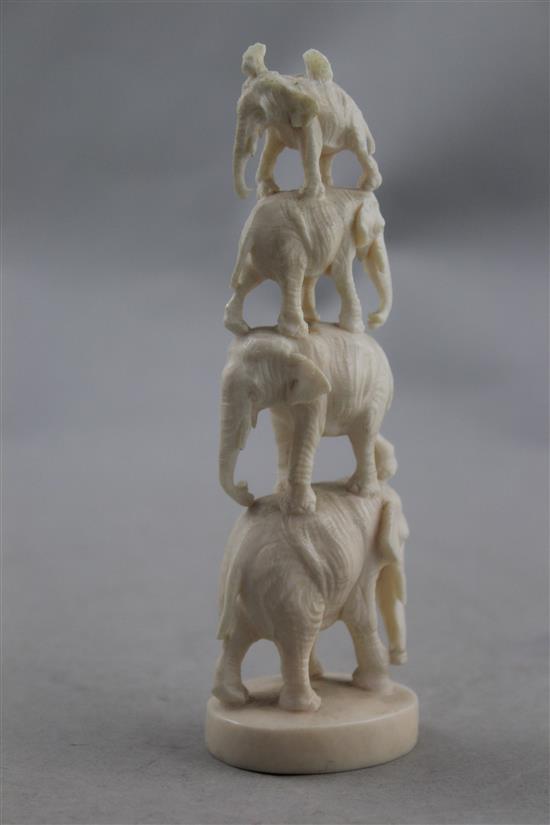 Four Japanese ivory carvings, late 19th / early 20th century, 5.4cm (4)